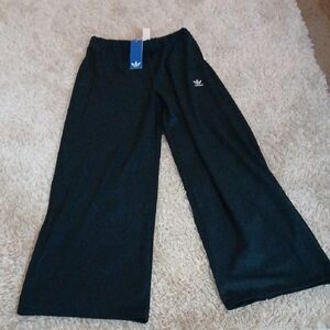 NWT ADIDAS GREEN LIGHT RIBBED FLARE PANTS